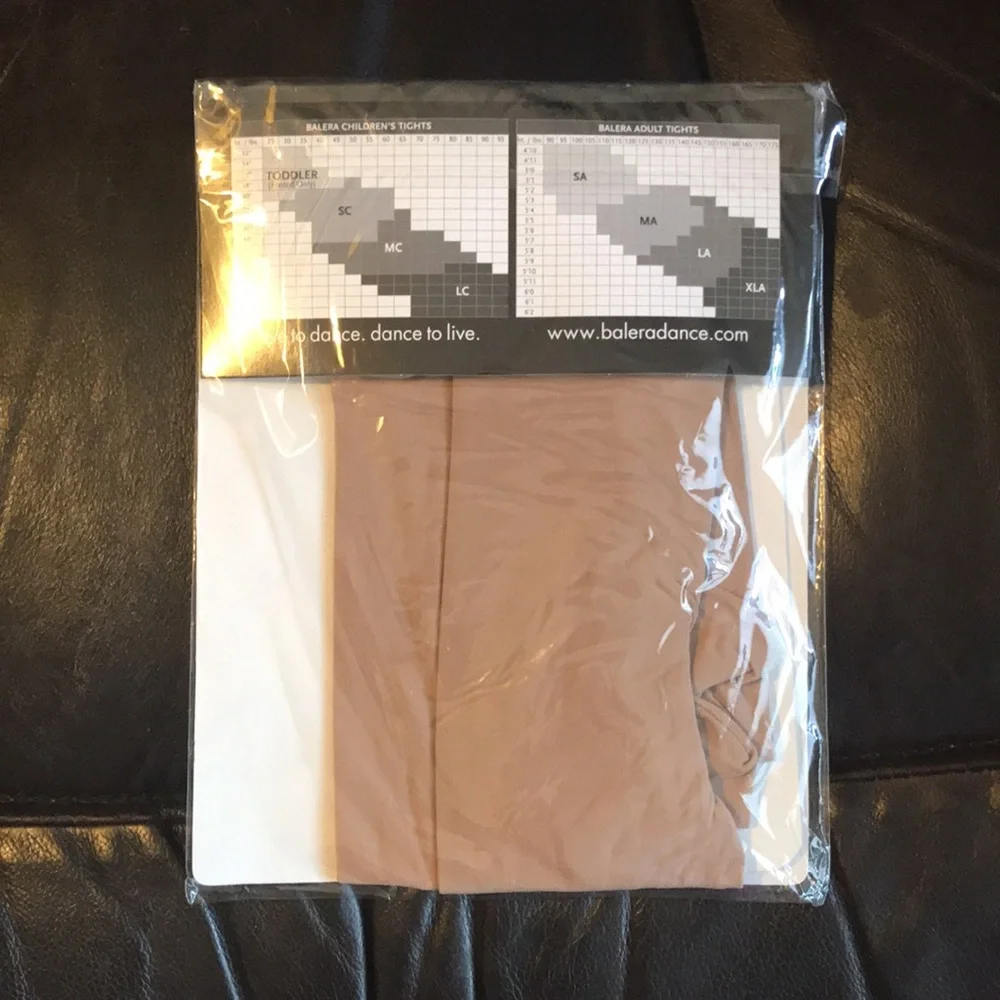 New BALERA Adult Convertible Dance Tights *Lt Suntan* NIP